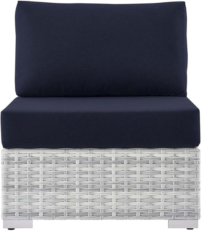 Modway EEI-4298-LGR-NAV Convene Outdoor Patio Chair Armless, Light Gray Navy - Image 4