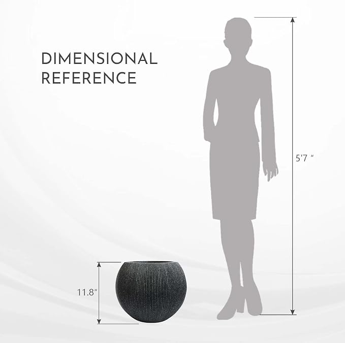 14.5 Inch Dia Plastic Round Black Planters - Image 3