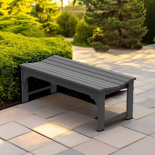 WO Home Furniture Outdoor 46" Backless HDPE Adirondack Bench, Poly Lumber Seat - Image 6