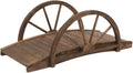 3.3ft Arched Wooden Garden Bridge by Piler