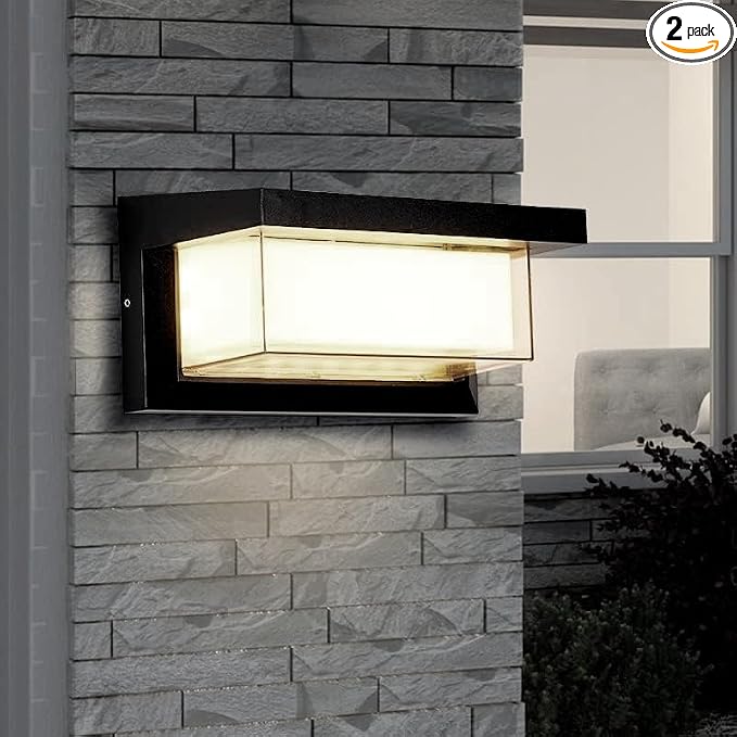 LANFU LED 18W Minimalist Horizontal Rectangular Outdoor Wall Sconce Light by LANFUlampsandlights