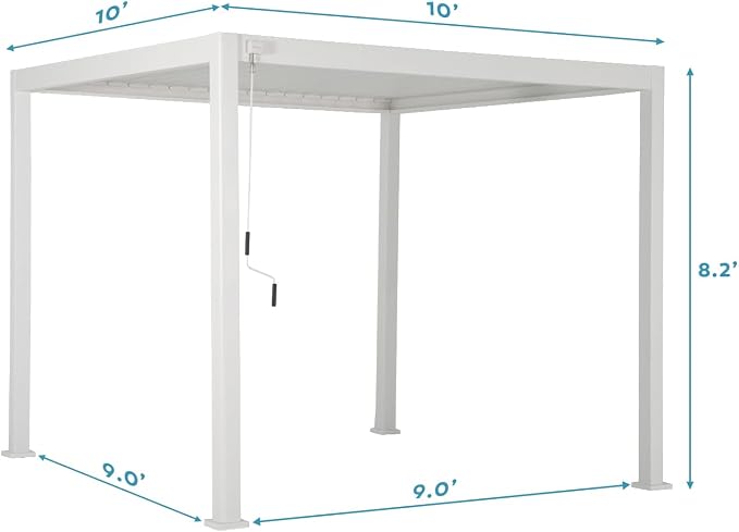 Mirador 111S Round Louvered Pergola Gazebo, 10Ft x 10Ft, Full Aluminum Frame - Image 6