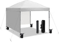 10x10 Pop Up Canopy Tent with 2 Sidewalls, Easy Up Canopy Outdoor Party Sun by AERGERGER