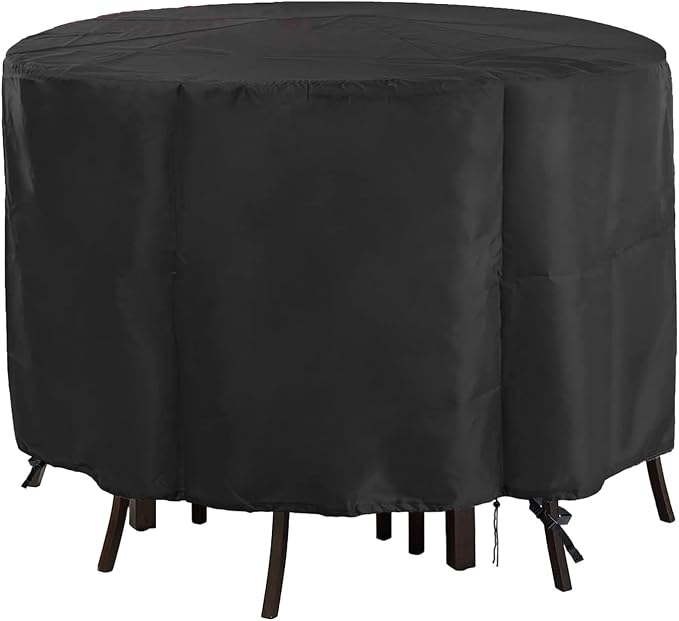 Round Patio Bar Height Table and Chair Cover 90 Inch, Outdoor Round Tall High by Jungdaoutdoorfurniturecover