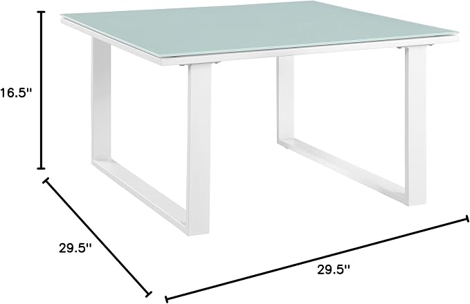 Modway Fortuna Aluminum Outdoor Patio Side Table in White - Image 2
