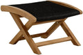 Modway Vienna Outdoor Patio Teak Wood Folding Ottoman in Natural Black by Modway