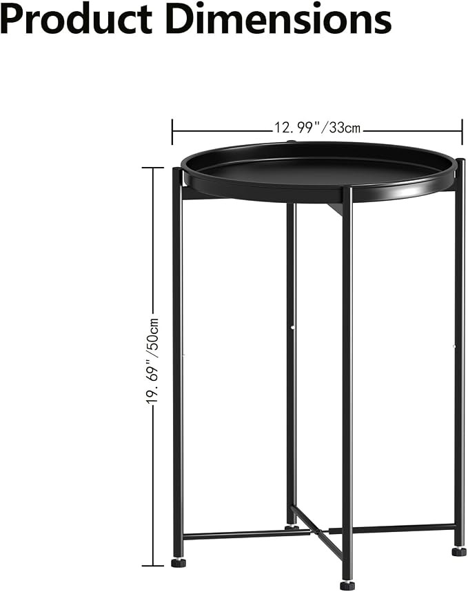 Garden 4 you Small Side Table, Mini Round End Table, Modern Nightstand - Image 3