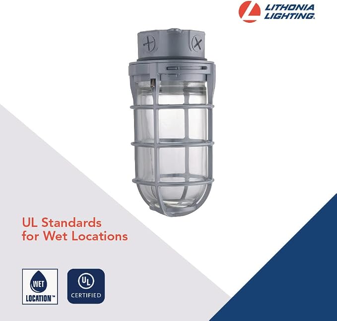 Lithonia Lighting Jelly Jar Light Fixture, Incandescent Utility Vapor Tight - Image 3