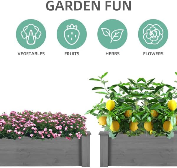 Over Ground 96x28x10 inch Raised Garden Bed, Large Wood Planter Box - Image 7