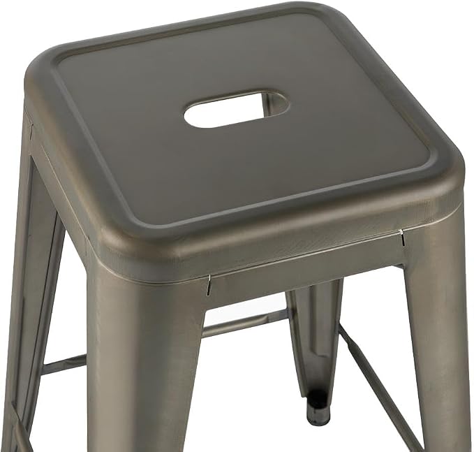 Yaheetech 30 Inch Metal Bar Stools Set of 4, Bar Height Backless Bartools - Image 8