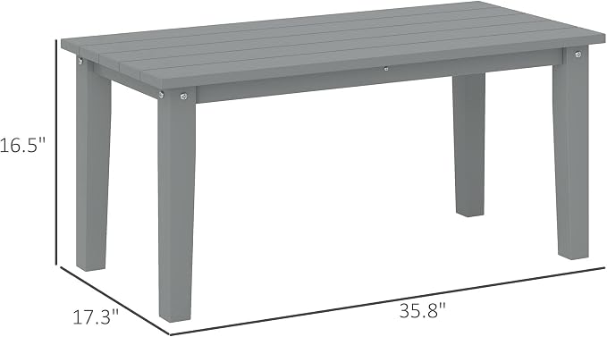 Outsunny HDPE Outdoor Coffee Table, All-Weather Rectangle Patio Coffee Table - Image 3