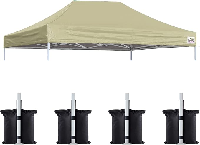 Eurmax USA Pop Up Canopy Top Gazebo Tent Cover Replacement Top Only, Bonus 4PC by Eurmax
