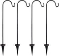 CALIDAKA 4 Pack Multi-Purpose Shepherds Hooks Outdoor Iron Shepherd Hook by CALIDAKA
