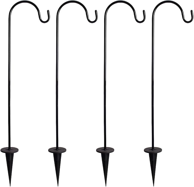 CALIDAKA 4 Pack Multi-Purpose Shepherds Hooks Outdoor Iron Shepherd Hook by CALIDAKA