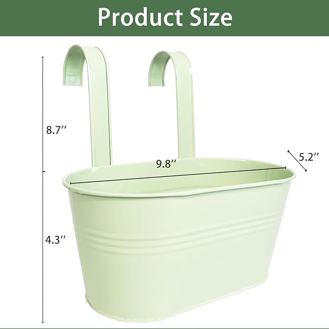 Balcony Hanging Planters Flower Pots, Fence Pot Hanging Plant Holders - Image 3