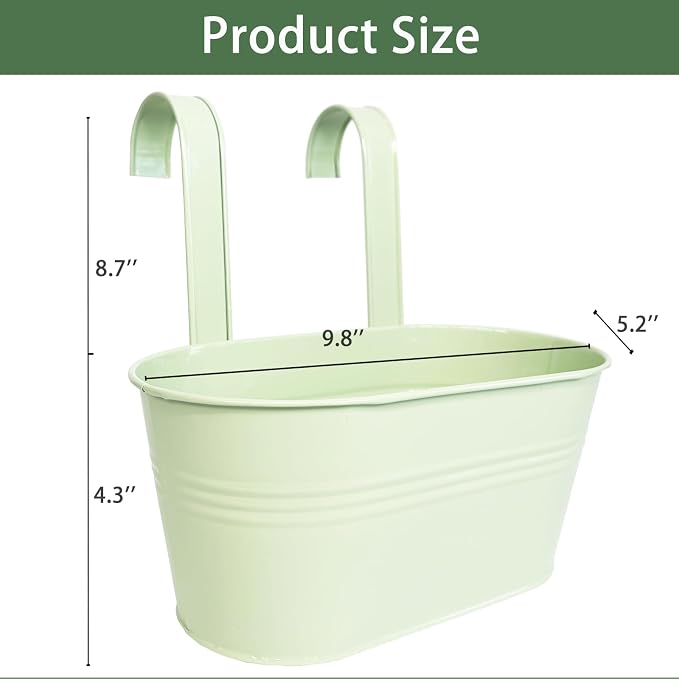 Balcony Hanging Planters Flower Pots, Fence Pot Hanging Plant Holders - Image 6