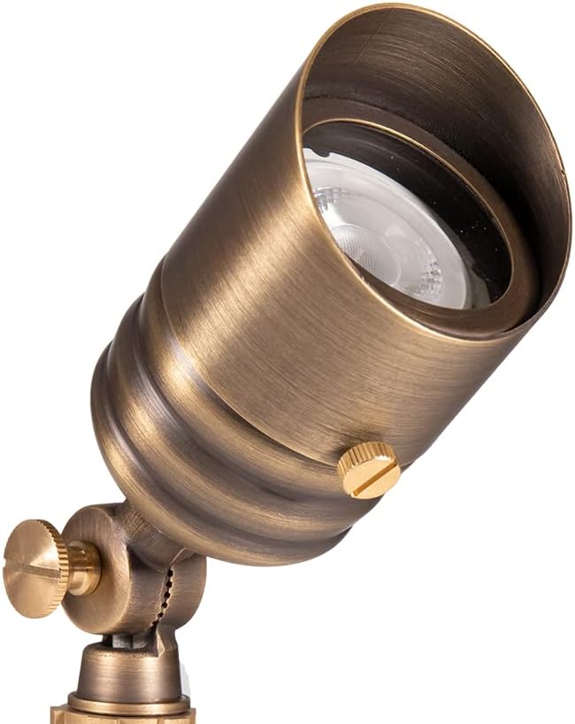 VOLT Fat Boy 12V Brass Outdoor Mini Spotlight by VOLT
