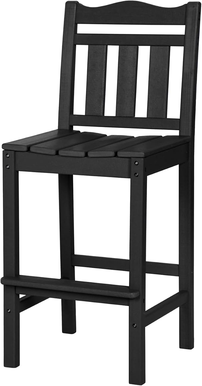 nalone Outdoor Bar Stool, HDPE Tall Adirondack Chair Bar Chair, Weather by NALONE