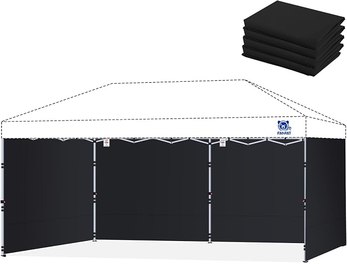 10x20ft Canopy Sidewalls fit 10x20ft Pop Up Tent, Waterproof 99% UV Protection by FANPATUS