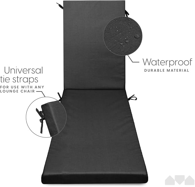 Milliard Memory Foam Outdoor Chaise Lounge Cushion – Lounge Cushion - Image 3