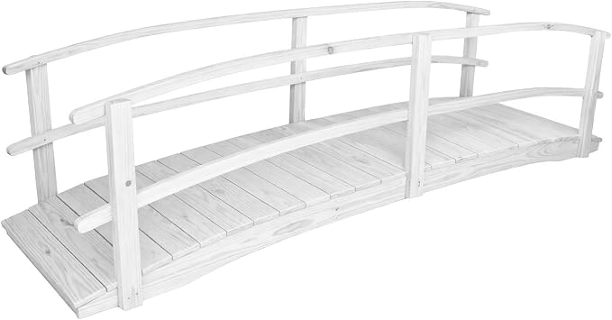 12 FT White Amish Made Garden Bridge by Unknown