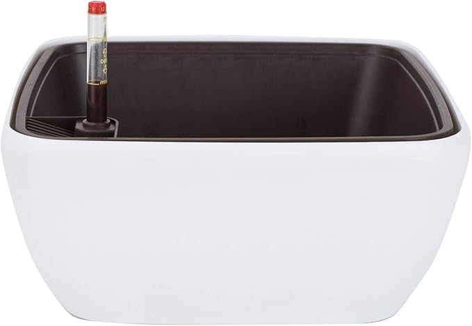 Vencer 10.8 Inch Plastic Square Self Watering Planter, Water Indicator by Vencer