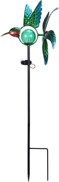 Afirst Solar Hummingbird Wind Spinner, Metal Kinetic Garden Stake Lights Wind by Afirst