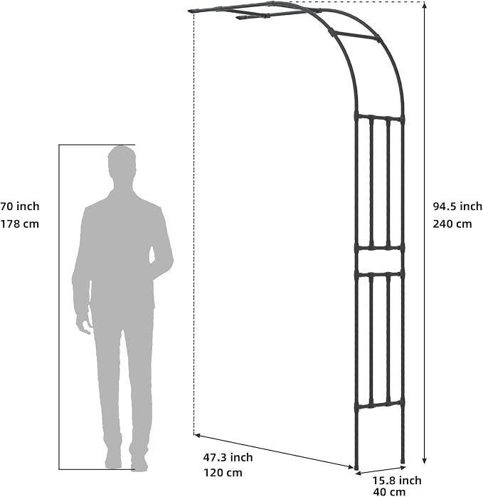 Half Sided Arch Against The Wall Garden Arch Trellis - Image 2