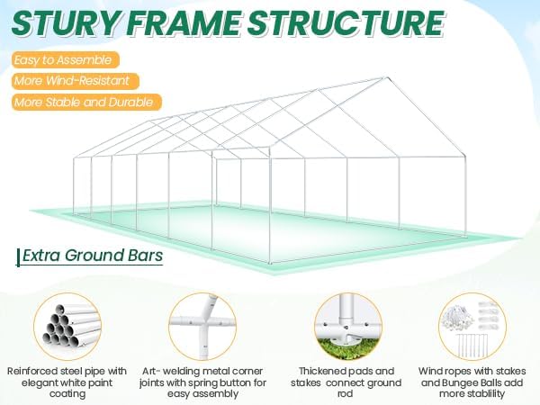COBIZI 20x40 Party Tent Heavy Duty, Large Outdoor Wedding Tents - Image 5