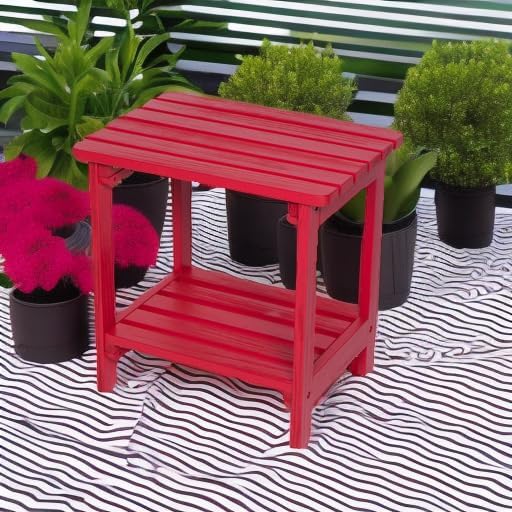 Shine Company Providence Rectangular Solid Wood Side Table, Outdoor Adirondack - Image 6