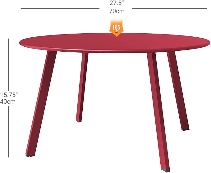 Grand patio Round Steel Patio Coffee Table, Weather Resistant Outdoor Large - Image 3