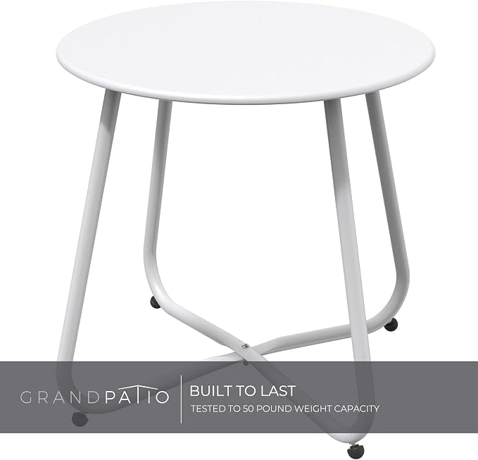Grand patio Outdoor Side Table 18-inch Round End Table Accent Table - Image 5
