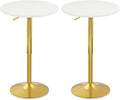CLATINA Round Bar Pub Tables Set of 2, 360° Swivel High Top Cocktail Table by CLATINA