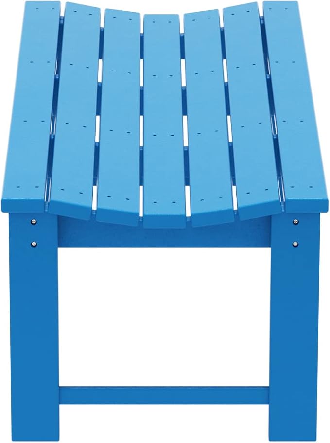 WO Home Furniture Outdoor 46" Backless HDPE Adirondack Bench, Poly Lumber Seat - Image 7