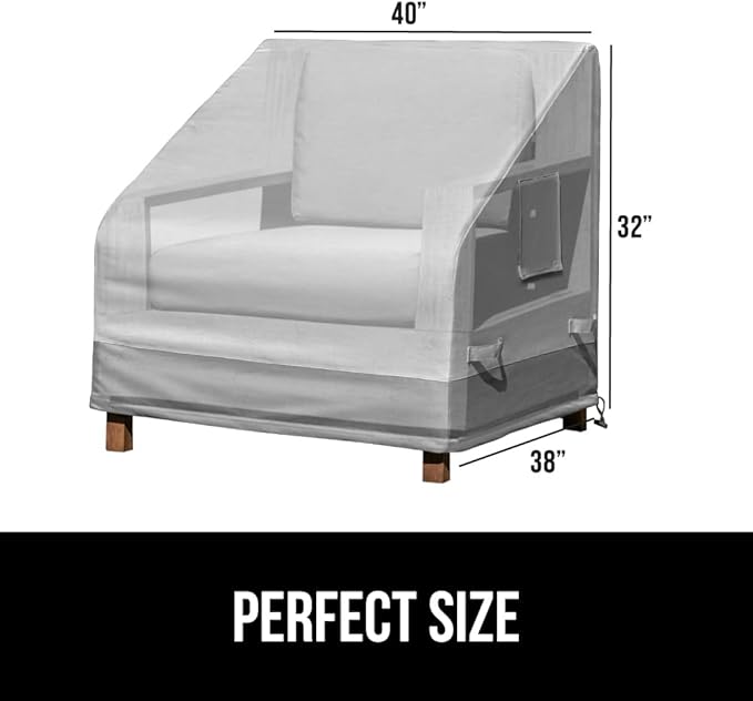 GORILLA GRIP Waterproof Medium Outdoor Patio Chair Cover, 2 Pack, 40 Inch - Image 6