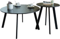 Outdoor Patio Coffee Table Set of 2, Weather Resistant End Table, Round Nesting by Meluvici