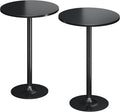 Flamaker Round Bistro Pub Table Modern Style Metal Base MDF Top Cocktail Bar by Flamaker