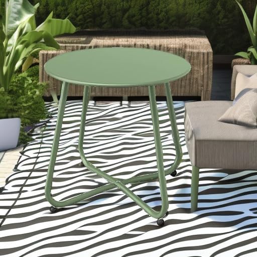 Grand patio Outdoor Side Table 18-inch Round End Table Accent Table - Image 5