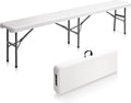 Outvita 6ft Folding Portable Bench, Waterproof Foldable Plastic Bench Seat by Outvita