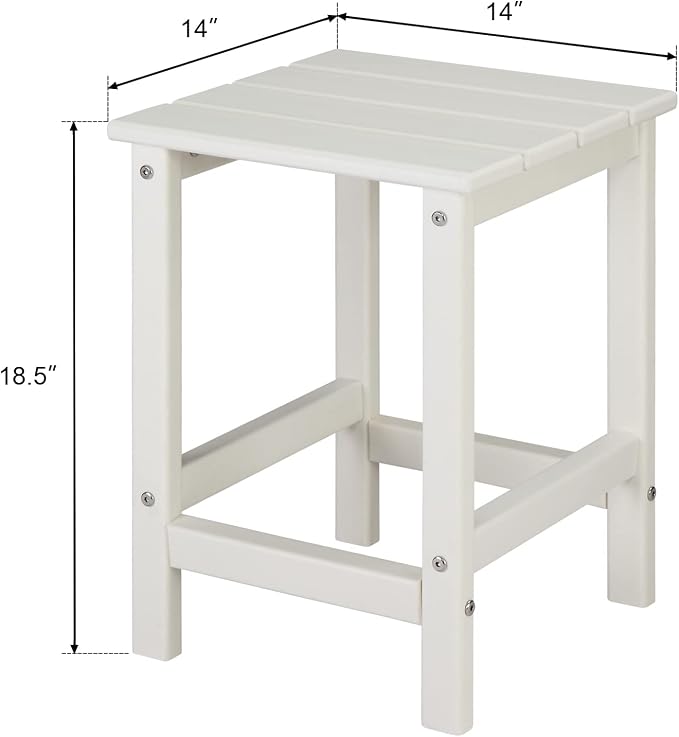 Beach Outdoor Side Table with 2 Layer Storage, Plastic Waterproof and UV - Image 3