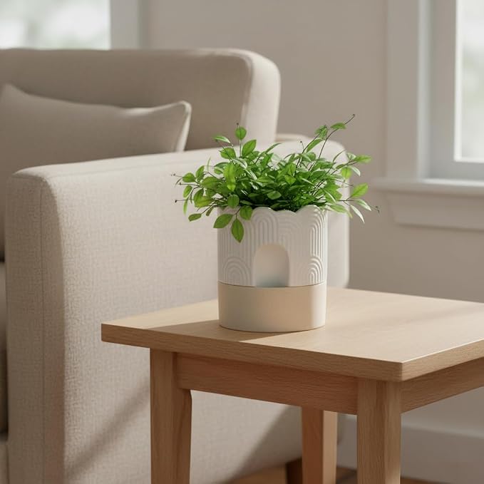 Nihow Self Watering Plant Pot: 6 Inch Ceramic Planter - Image 4