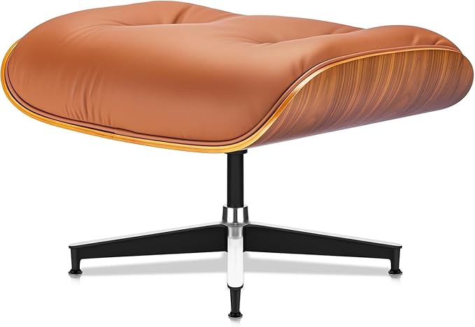 Top Grain Leather, Mid Century Chaise Lounge Chair and Ottoman, Modern Chair - Image 7