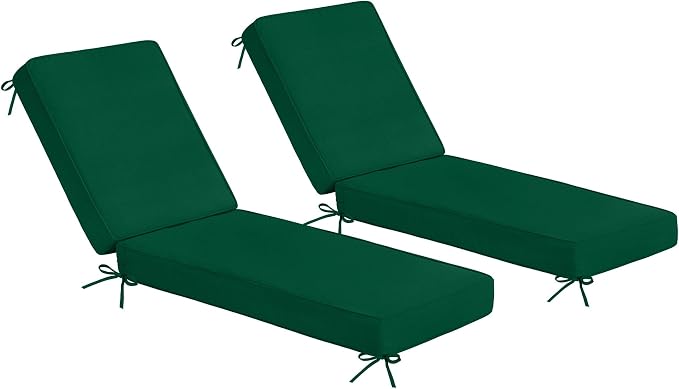 Sundale Outdoor Olefin Chaise Lounge Cushion Set of 2, Water-Resistant Patio by SundaleOutdoor
