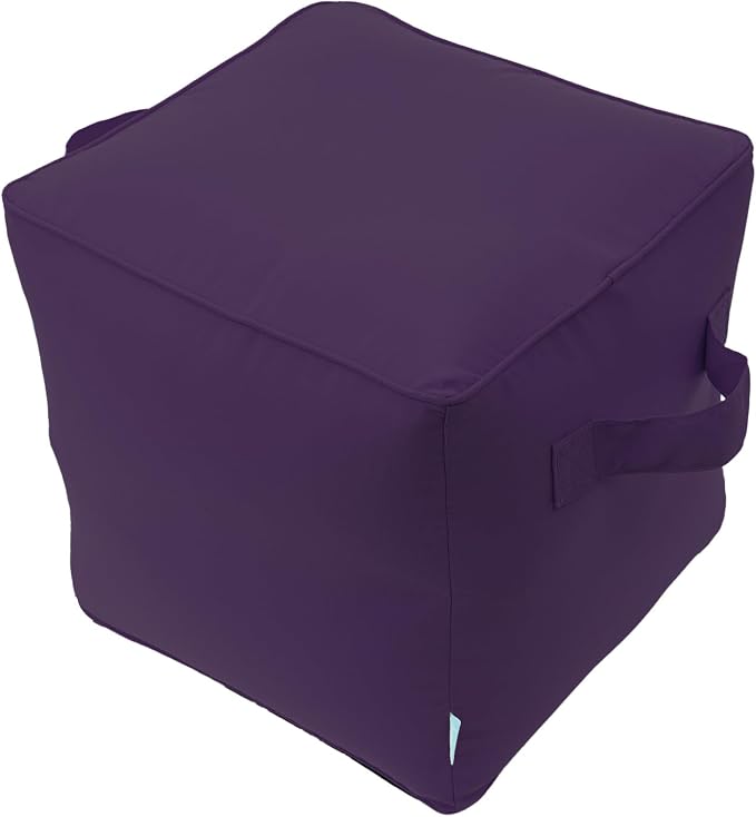 QILLOWAY Indoor/Outdoor Inflatable Stool, Ottoman Pouf Cube 16", All Weather - Image 3