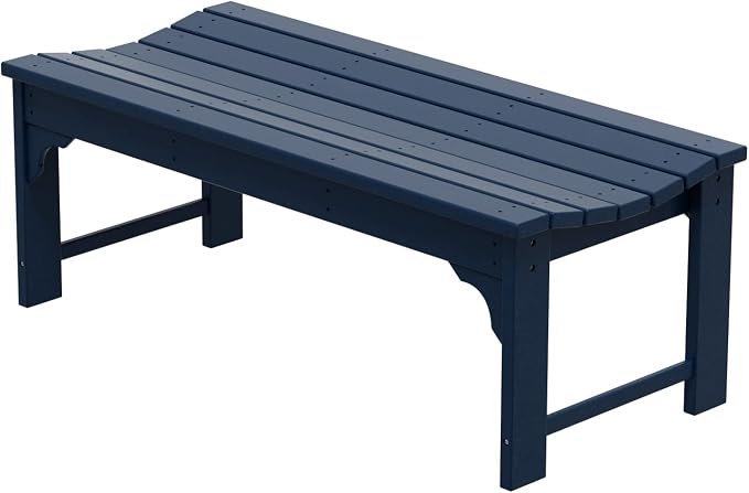 WO Home Furniture Outdoor 46" Backless HDPE Adirondack Bench, Poly Lumber Seat - Image 8