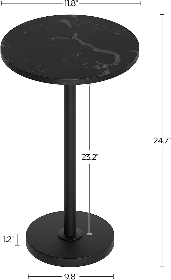 Round Side Table Set of 2, Tall Drink End Table - Image 3