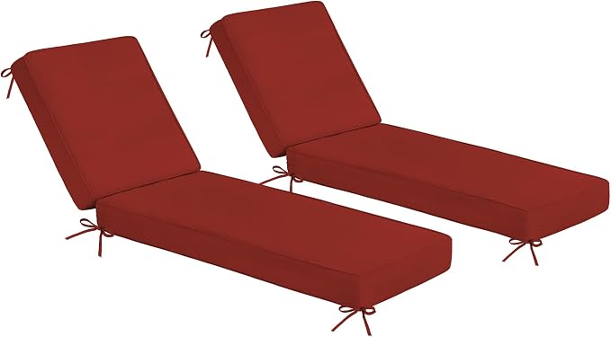 Sundale Outdoor Olefin Chaise Lounge Cushion Set of 2, Water-Resistant Patio by SundaleOutdoor