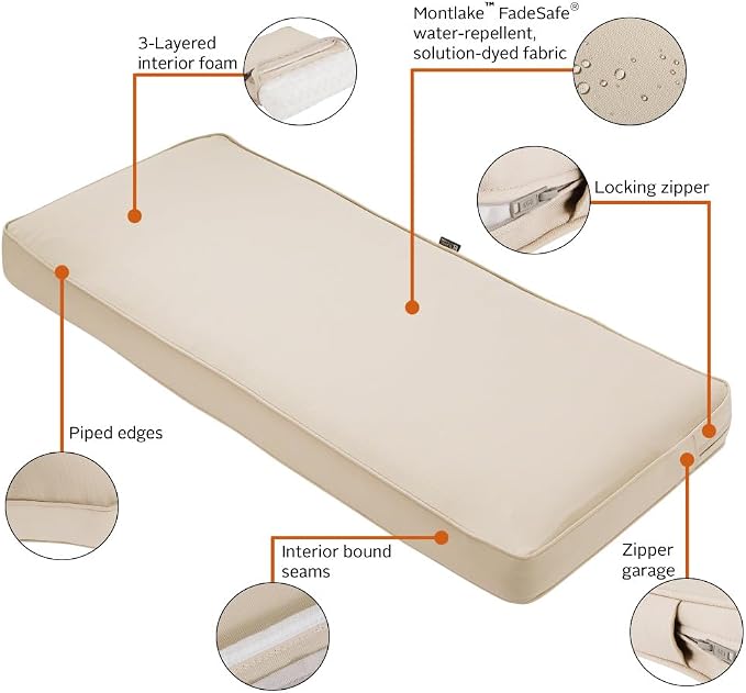 Classic Accessories 62-044-BEIGE-EC Montlake FadeSafe Water-Repellent 54 x 18 x - Image 2