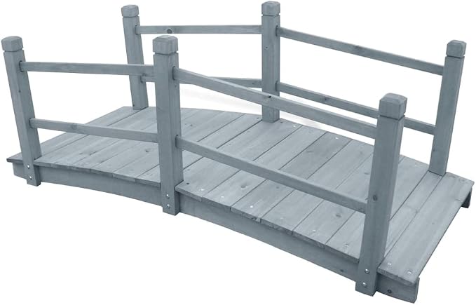 vidaXL Romantic Garden Bridge in Gray by vidaXL