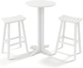 3-Piece Outdoor Bar Table Set, HDPE Patio Dining Set, 1 Round Bar Table & 2 Bar by KULAMOONLIFEHOUSE